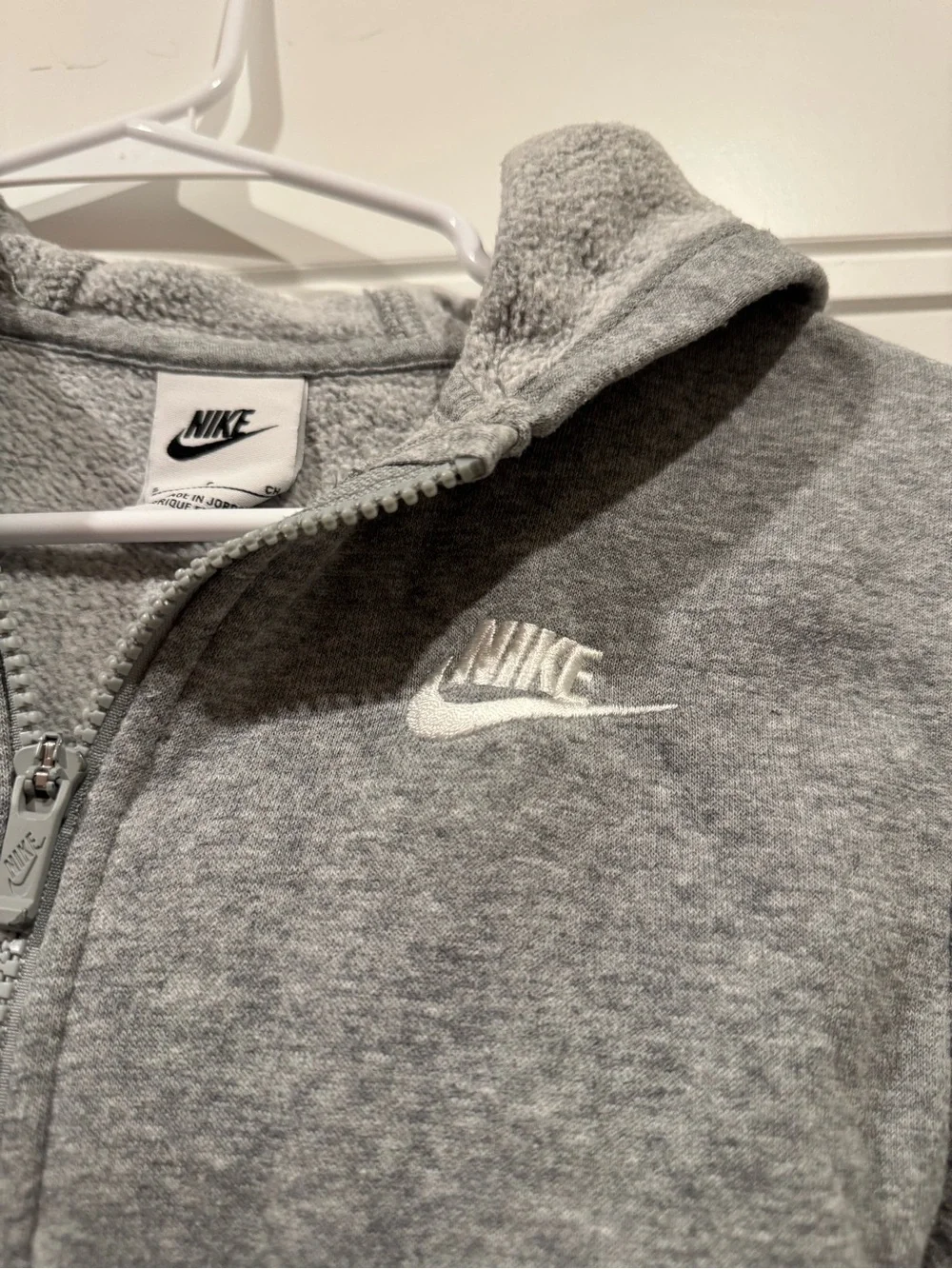 Nike Kids Gray Full-Zip Hooded Sweatshirt
